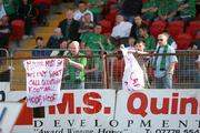 28 April 2007; Glentoran fans display their frustrations with manager Paul Millar. Carnegie Premier League, Portadown v Glentoran, Shamrock Park, Portadown, Co. Armagh. Picture credit; Russell Pritchard / SPORTSFILE