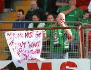 28 April 2007; A Glentoran fan displays his frustrations with manager Paul Millar. Carnegie Premier League, Portadown v Glentoran, Shamrock Park, Portadown, Co. Armagh. Picture credit; Russell Pritchard / SPORTSFILEFILE