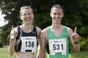 28 April 2007; The winners Maria McCambridge, DSD A.C, and Paul Fleming, Irish Dairy Board, of the RTE 5 Mile Road Race. Donnybrook, Dublin. Picture credit; Tomas Greally / SPORTSFILE