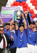 28 April 2007; Linfield Captain Noel Bailie holds aloft the Gibson cup. Carnegie Premier League, Linfield v Crusaders, Windsor Park, Belfast, Co. Antrim. Picture credit; Oliver McVeigh / SPORTSFILE