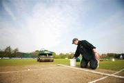 29 April 2007; Head groundsman Phillip McCormick prepares the pitch for the match. Allianz ECB Friends Provident One Day Trophy, Ireland v Kent, Stormont, Belfast, Co. Antrim. Picture credit: Russell Pritchard / SPORTSFILE