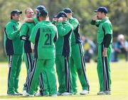 29 April 2007; John Mooney, Ireland, celebrate with team-mates after bowling out M Van Jaarsveld, Kent, with his first bowl. Allianz ECB Friends Provident One Day Trophy, Ireland v Kent, Stormont, Belfast, Co. Antrim. Picture credit: Russell Pritchard / SPORTSFILE