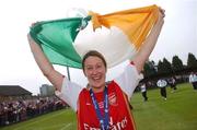 29 April 2007; Arsenal's Ciara Grant celebrates after the match. 2006/07 UEFA Women's Cup Final 2nd Leg, Arsenal v Umeå IK, Boreham Wood Football Club, Hertfordshire, UK. Picture credit: Brian Lawless / SPORTSFILE