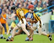 29 April 2007; Seamus Prendergast, Waterford, is tackled by PJ Delaney and Tommy Walsh, Kilkenny. Allianz National Hurling League, Division 1 Final, Kilkenny v Waterford, Semple Stadium, Thurles, Co. Tipperary. Picture credit: Ray McManus / SPORTSFILE