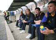 29 April 2007; Roscommon manager John Maughan, centre, with his backroom staff in the dugout. Allianz National Football League, Division 2 Final, Roscommon v Meath, Kingspan Breffni Park, Co. Cavan. Picture credit: Oliver McVeigh / SPORTSFILE