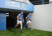 29 April 2007; Wicklow players Graham Keogh, left, and Liam Kennedy make their way from the dressing rooms to the pitch before the start of the Allianz National Hurling League Division 2 Final match between Wicklow and Laois at Semple Stadium in Thurles, Co Tipperary. Photo by Brendan Moran/Sportsfile