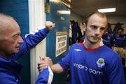 30 April 2007; Pat McShane, Linfield, leaves the home team dressing room for the start of the game. Setanta Cup Semi-Final, Linfield v Cork City, Windsor Park, Belfast, Co. Antrim. Picture credit: Oliver McVeigh / SPORTSFILE