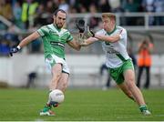 26 October 2014; Kevin Murnaghan, Moorefield, in action against Sean Dempsey, Sarsfields. Kildare County Senior Football Championship Final Replay, Sarsfields v Moorefield. St Conleth's Park, Newbridge, Co. Kildare. Picture credit: Piaras Ó Mídheach / SPORTSFILE