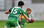 26 October 2014; Niall Darby, Rhode, in action against Owen O'Connor, St Patrick's. AIB Leinster GAA Football Senior Club Championship, First Round, Rhode v St Patrick's, O'Connor Park, Tullamore, Co. Offaly. Picture credit: Ramsey Cardy / SPORTSFILE