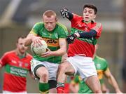 26 October 2014; Jim Bob Leonard, Rathvilly, in action against Graham Merrigan, Rathnew. AIB Leinster GAA Football Senior Club Championship, First Round, Rathnew v Rathvilly, County Grounds, Aughrim, Co. Wicklow. Photo by Sportsfile