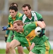 26 October 2014; Glenn O'Connell, Rhode, in action against Aidan McCann, St Patrick's. AIB Leinster GAA Football Senior Club Championship, First Round, Rhode v St Patrick's, O'Connor Park, Tullamore, Co. Offaly. Picture credit: Ramsey Cardy / SPORTSFILE