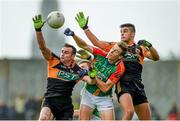 26 October 2014; William Kirby, left, and Wayne Guthrie, Austin Stacks, in action against Colin McGillicuddy, left, and Tomas Ladden, Mid Kerry. Kerry County Senior Football Championship Final, Austin Stacks v Mid Kerry. Austin Stack Park, Tralee, Co. Kerry. Picture credit: Diarmuid Greene / SPORTSFILE