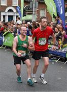 27 October 2014; Martin Murphy, left, and Padraic Lenehan on their way to finishing the SSE Airtricity Dublin Marathon 2014. Merrion Square, Dublin. Picture credit: Ray McManus / SPORTSFILE