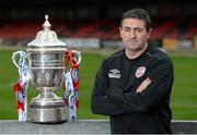 27 October 2014; Derry City manager Peter Hutton ahead of their FAI Ford Cup Final against St Patrick’s Athletic on Sunday. Derry City FAI Ford Cup Final Media Day, Brandywell Stadium, Derry City, Co. Derry. Picture credit: Oliver McVeigh / SPORTSFILE