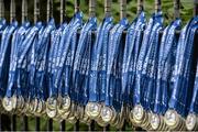27 October 2014; Medals await the finishers before the start of the SSE Airtricity Dublin Marathon 2014. Fitzwilliam Place, Dublin. Picture credit: Ray McManus / SPORTSFILE