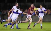 27 October 2014; Ross McConnell, St Oliver Plunketts Eogha Ruadh, in action against Ger Brennan, Brendan Egan, 5, and Shane Carthy, right, St Vincent’s. Dublin County Senior Football Championship Final, St Oliver Plunketts Eogha Rua v St Vincent's. Parnell Park, Dublin. Picture credit: Stephen McCarthy / SPORTSFILE