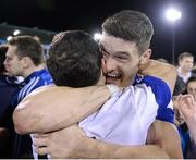 27 October 2014; Ruairi Treanor, St Vincent's, celebrates with Diarmuid Connolly, right, after the game. Dublin County Senior Football Championship Final, St Oliver Plunketts Eogha Rua v St Vincent's. Parnell Park, Dublin. Picture credit: Stephen McCarthy / SPORTSFILE