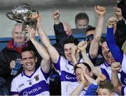 27 October 2014; St Vincent's captain Ger Brennan, left, lifts the cup with team-mate Diarmuid Connolly after the game. Dublin County Senior Football Championship Final, St Oliver Plunketts Eogha Rua v St Vincent's. Parnell Park, Dublin. Picture credit: Stephen McCarthy / SPORTSFILE