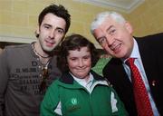 29 April 2007; Team Ireland athlete Marie Fitzgerald, age 10, from Leighlinbridge, Co Carlow, with singer Mickey Joe Harte and Cathal Magee, right, Managing Director eircom, at the Team Ireland announcement for the 2007 Special Olympics World Summer Games. The World Summer Games will be held in The People's Republic of China, in the city of Shanghai from the 2nd October to the 11th October 2007. RDS, Dublin. Picture credit: David Maher / SPORTSFILE