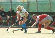 29 April 2007; Catriona Carey, Hermes, in action against Claire McKee, Pegasus. The 2007 ESB Women's Club Championships Final, Hermes v Pegasus, The National Hockey Stadium, University College Dublin, Belfield, Dublin. Picture credit: Pat Murphy / SPORTSFILE