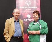 29 April 2007; The Leitrim team at the Team Ireland announcement for the 2007 Special Olympics World Summer Games. Pictured are, from left, Padraig Corkery, Head of sponsership Eircom and Caroline Brennan, Dromahair. The World Summer Games will be held in The People's Republic of China, in the city of Shanghai from the 2nd October to the 11th October 2007. RDS, Dublin. Photo by Sportsfile