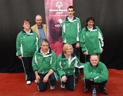 29 April 2007; The Kildare team at the Team Ireland announcement for the 2007 Special Olympics World Summer Games. Pictured are, back row, from left, Joan Quirke, Monasterevin, Padraig Corkery, Head of sponsership Eircom, Stephen Roche, Athy and Eileen O'Loughlin, Rathangan. Front left to right, Peter Fenton, Kildare Town, Colette O'Connor, Allenwood and Kevin O'Callaghan, Kilcullen. The World Summer Games will be held in The People's Republic of China, in the city of Shanghai from the 2nd October to the 11th October 2007. RDS, Dublin. Photo by Sportsfile