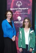 29 April 2007; Carol McMahon, eircom Sponsorship manager, left, and Fermanagh's Emma Jamison at the Team Ireland announcement for the 2007 Special Olympics World Summer Games. The World Summer Games will be held in The People's Republic of China, in the city of Shanghai from the 2nd October to the 11th October 2007. RDS, Dublin. Picture credit: Ray Lohan / SPORTSFILE