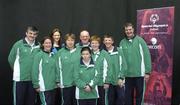 29 April 2007; Carol McMahon, Eircom Sponsorship manager, second from left, with Galway coaches, from left, David Harris, William Cassrry, Gerry Murphy, Jackie Moran, Clare Joyce, Veronica Murray, Kevin Hardiman and Síle Nic Niocaill at the Team Ireland announcement for the 2007 Special Olympics World Summer Games. The World Summer Games will be held in The People's Republic of China, in the city of Shanghai from the 2nd October to the 11th October 2007. RDS, Dublin. Picture credit: Ray Lohan / SPORTSFILE  *** Local Caption ***