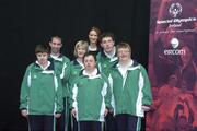 29 April 2007; Carol McMahon, back row, eircom sponsorship manager, with, from left, Stephen Fidd, Rosaleen Moore, Donal Dirmuid, Ruth Mahony, Pat Dorgan and John Sweetman, Cork City, at the Team Ireland announcement for the 2007 Special Olympics World Summer Games. The World Summer Games will be held in The People's Republic of China, in the city of Shanghai from the 2nd October to the 11th October 2007. RDS, Dublin. Picture credit: Ray Lohan / SPORTSFILE  *** Local Caption ***
