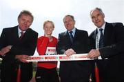 30 April 2007; Derval O’Rourke, World Indoor Champion, with Eamonn Coghlan, far left, former World Champion and Mile Specialist, Peter Keeley, second from right, CEO, SPAR Ireland and Michael Heery, President of the Athletic Association of Ireland  at the launch of the SPAR Mile Challenge. Irishtown Stadium, Ringsend, Dublin. Picture credit: David Maher / SPORTSFILE