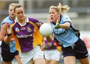 5 May 2007; Maria Kavanagh, Dublin, in action against Karen Morris, Wexford. Suzuki Ladies NFL Division 2 Final, Dublin v Wexford, Semple Stadium, Thurles. Photo by Sportsfile