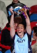 5 May 2007; Dublin captain Denise Masterson lifts the cup up after victory against Wexford. Suzuki Ladies NFL Division 2 Final, Dublin v Wexford, Semple Stadium, Thurles. Photo by Sportsfile