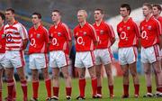 5 May 2007; Members of the Cork team stand for the National Anthem before the start of the game. Cadbury All-Ireland U21 Football Final, Cork v Laois, Semple Stadium, Thurles. Photo by Sportsfile