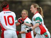 6 May 2007; Lisa Cafferkey, Mayo, right, celebrates with team-mate Fiona McHale after scoring a goal against Galway. Suzuki Ladies NFL Division 1 Final, Mayo v Galway, Dr Hyde Park, Roscommon. Photo by Sportsfile