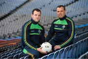 28 October 2014; Ireland manager Paul Earley, right, and captain Michael Murphy at a GAA Go International Rules Press Conference ahead of the upcoming test against Australia. GAA Go International Rules Press Conference. Croke Park, Dublin. Picture credit: Ramsey Cardy / SPORTSFILE