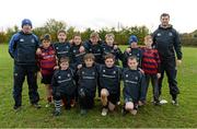 28 October 2014; The U-12 group with coaches Liam Mullane, left, and Ray McCabe during the Leinster School of Excellence on Tour in Athboy RFC. Athboy RFC, Co. Meath. Picture credit: Barry Cregg / SPORTSFILE