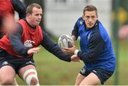 28 October 2014; Leinster's Jimmy Gopperth, right, and Bryan Byrne during squad training ahead of their Guinness PRO12 Round 7 game against Edinburgh on Friday. Leinster Rugby Squad Training, Rosemount, Belfield, UCD, Dublin. Picture credit: Ramsey Cardy / SPORTSFILE