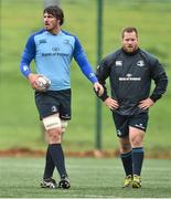28 October 2014; Leinster's Kane Douglas, left, and Michael Bent during squad training ahead of their Guinness PRO12 Round 7 game against Edinburgh on Friday. Leinster Rugby Squad Training, Rosemount, Belfield, UCD, Dublin. Picture credit: Ramsey Cardy / SPORTSFILE