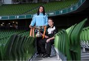 28 October 2014; Ahead of the FAI Continental Tyres Women’s Cup Final between UCD Waves and Raheny United on Sunday are, team captains Aine O'Gorman, UCD Waves, and Rebecca Creagh, Raheny United, right. FAI Continental Tyres Women’s Cup Final Media Day, FAI Suite, Aviva Stadium, Dublin. Picture credit: Pat Murphy / SPORTSFILE