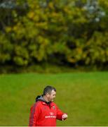 28 October 2014; Munster head coach Anthony Foley looks at his watch during squad training ahead of their Guinness PRO12 Round 7 game against Cardiff Blues on Saturday. Munster Rugby Squad Training, University of Limerick, Limerick. Picture credit: Diarmuid Greene / SPORTSFILE