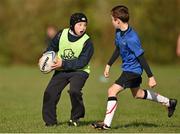 29 October 2014; Sean Tipper, left, in action against Aidan Henry, during the Leinster School of Excellence on Tour in Cill Dara RFC, Cill Dara RFC, Co. Kildare. Picture credit: Barry Cregg / SPORTSFILE