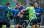 29 October 2014; Connacht's George Naoupu in action against John Cooney during squad training ahead of their Guinness Pro12, Round 7, match against Ospreys on Friday. Connacht Rugby Squad Training, Sportsground, Galway. Picture credit: Diarmuid Greene / SPORTSFILE