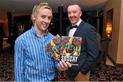 29 October 2014; Conor Mortimer with Jackie Cahill during the launch of his book 'One Sunday: A Day in the Life of the Mayo Football Team' by Conor Mortimer with Jackie Cahill (published by Hero Books, priced €16.99). McWilliam Hotel, Claremorris, Co. Mayo. Picture credit: Ray Ryan / SPORTSFILE