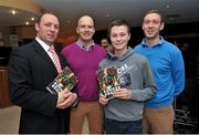 29 October 2014; Kenneth Mortimer, from Claremorris, Padraic and Evan Mohan, from Glencorrib, and Jessie Martyn, Shrule, Co. Mayo, during the launch of the book 'One Sunday: A Day in the Life of the Mayo Football Team' by Conor Mortimer with Jackie Cahill (published by Hero Books, priced €16.99). McWilliam Hotel, Claremorris, Co. Mayo. Picture credit: Ray Ryan / SPORTSFILE