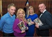 29 October 2014; Conor Mortimer, Sarah Bergin, Lisa Morrissey and Jackie Cahill during the launch of the book 'One Sunday: A Day in the Life of the Mayo Football Team' by Conor Mortimer with Jackie Cahill (published by Hero Books, priced €16.99). McWilliam Hotel, Claremorris, Co. Mayo. Picture credit: Ray Ryan / SPORTSFILE