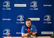30 October 2014; Leinster head coach Matt O'Connor during a press conference ahead of their Guinness PRO12 Round 7 match against Edinburgh on Friday. RDS Arena, Ballsbridge, Dublin. Picture credit: Stephen McCarthy / SPORTSFILE