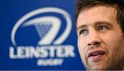 30 October 2014; Leinster's Kevin McLaughlin during a press conference ahead of their Guinness PRO12 Round 7 match against Edinburgh on Friday. RDS Arena, Ballsbridge, Dublin. Picture credit: Stephen McCarthy / SPORTSFILE