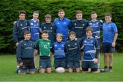 30 October 2014; Leinster's Ian Fitzpatrick, centre, with players from the Leinster School of Excellence on Tour in Westmanstown RFC, Westmanstown, Co. Dublin. Picture credit: Matt Browne / SPORTSFILE