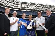 8 May 2007; Waterford captain Sally O'Grady, with, from left, Gary Desmond, CEO Gala, Tom O'Connor, chairman, Liz Howard, President of the Camogie Association, Jack McGrath, PRO, and Liam Peters, Executive Chairman Gala,  at the launch of the Gala All-Ireland Senior and Junior Camogie Championships. Croke Park, Dublin. Photo by Sportsfile