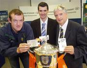 9 May 2007; At the official launch of the 2007 Ulster Senior Football Championship are Donegal's Neil Gallagher, Darren Farnan, GaelicLife, and Brian McIver. Bank of Ireland Headquarters, Donegal Square South, Belfast. Picture credit: Michael Cullen / SPORTSFILE